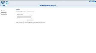 
                            1. Bfz-Essen Teilnehmerportal - Login