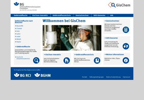 
                            5. BG RCI - GisChem Gefahrstoffinformationssystem