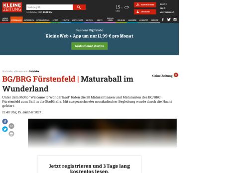 
                            9. BG/BRG Fürstenfeld: Maturanten luden zum Ball ins Wunderland ...