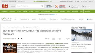 
                            5. B&H supports creativeLIVE: A Free Worldwide Creative Classroom ...