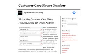 
                            10. Bharat Gas Customer Care Phone Number, Email ID, Office Address ...