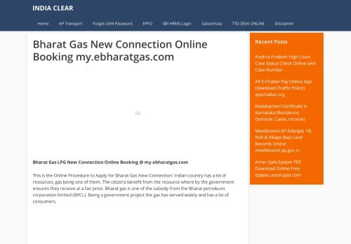 
                            12. Bharat Gas New Connection Online Booking my.ebharatgas.com