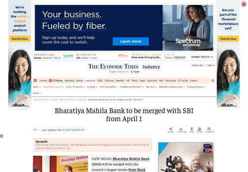 
                            8. Bharatiya Mahila Bank to be merged with SBI from April 1 - The ...