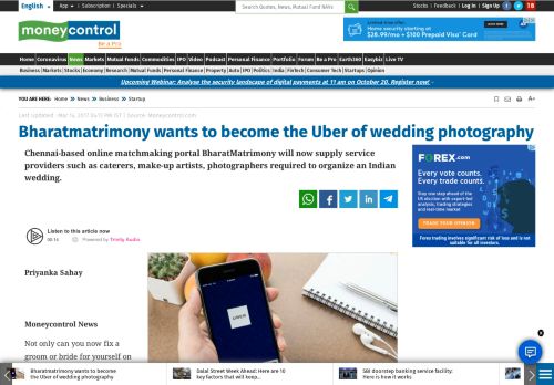 
                            11. Bharatmatrimony wants to become the Uber of wedding photography ...