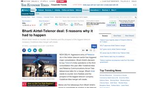 
                            5. Bharti Airtel-Telenor deal - The Economic Times