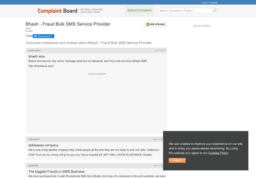 
                            8. Bhash - Fraud Bulk SMS Service Provider Complaints