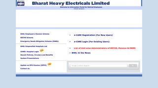 
                            5. BHEL ECARE- ONLINE PORTAL FOR RETIRED EMPLOYEES