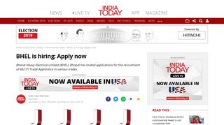 
                            11. BHEL is hiring: Apply now - Education Today News - India Today