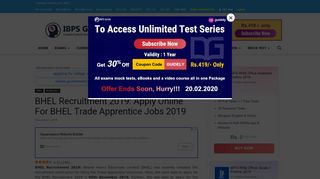 
                            12. BHEL Recruitment 2019: Apply Online for BHEL Vacancy - IBPS Guide