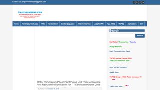 
                            12. BHEL Thirumayam Power Plant Piping Unit Trade Apprentice Post ...