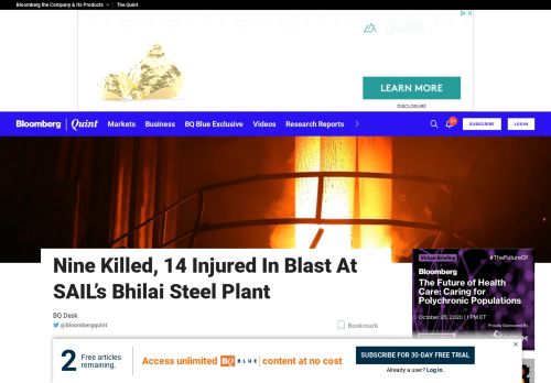 
                            9. Bhilai Steel Plant Blast: Nine Killed, 14 Injured In Blast At SAIL's Bhilai ...