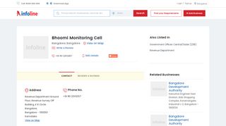 
                            11. Bhoomi Monitoring Cell in Bangalore Bangalore - Infoline.com