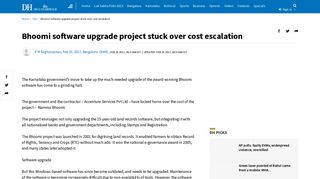 
                            12. Bhoomi software upgrade project stuck over cost escalation | Deccan ...