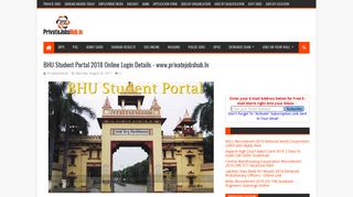 
                            12. BHU Student Portal 2018 Online Login Details - www ...