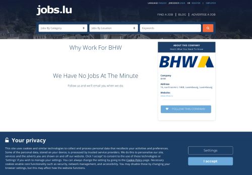 
                            12. BHW Careers, BHW - jobs.lu - Jobs in Luxembourg