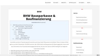 
                            11. BHW Finanzdienstleister - die Bausparkasse auf www.bhw.de
