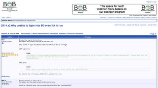 
                            7. [BI 4.x] Why unable to login into BO even SIA is run - ForumTopics.Com