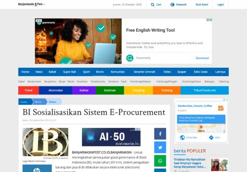 
                            10. BI Sosialisasikan Sistem E-Procurement - Banjarmasin Post