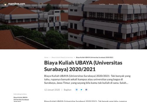 
                            11. Biaya Kuliah UBAYA (Universitas Surabaya) 2019/2020 - Mamikos