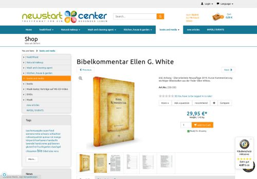 
                            9. Bibelkommentar Ellen G. White | Buy online - NewStartCenter