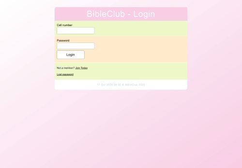
                            1. BibleClub - Login