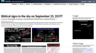 
                            1. Biblical signs in the sky on September 23, 2017? | Astronomy ...