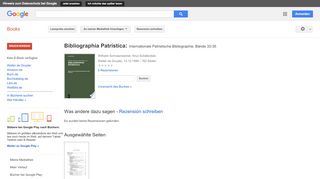 
                            12. Bibliographia Patristica Bd 33-35 (1988-90) - Google Books-Ergebnisseite