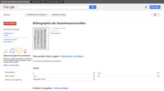 
                            9. Bibliographie der Sozialwissenschaften - Google Books-Ergebnisseite