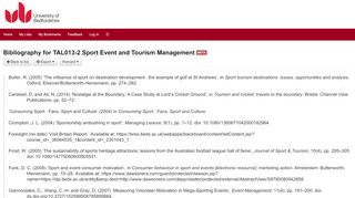 
                            9. Bibliography for TAL013-2 Sport Event and Tourism Management ...