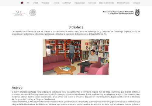 
                            9. Biblioteca :: CITEDI - IPN