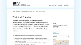 
                            2. Bibliothek & Archiv - Kanton Aargau