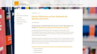 
                            5. Bibliothek der EUFH: Kontakt - Home