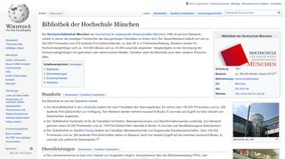 
                            6. Bibliothek der Hochschule München – Wikipedia