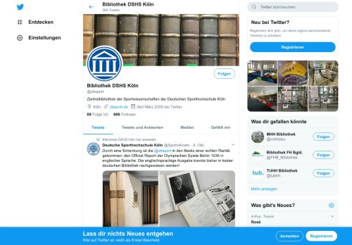 
                            11. Bibliothek DSHS Köln (@zbsport) | Twitter