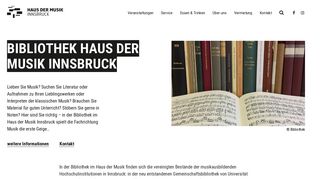 
                            7. Bibliothek Haus der Musik Innsbruck – Fachbereich Musik - Haus der ...