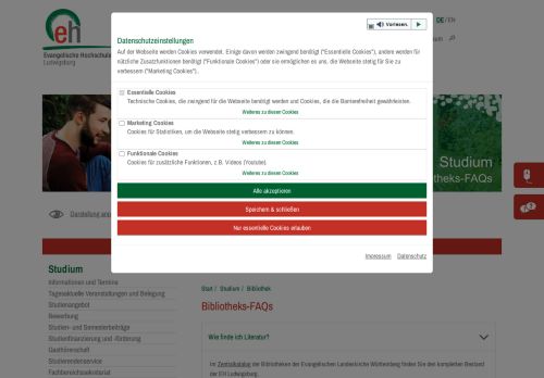 
                            3. Bibliotheks-FAQs - Evangelische Hochschule Ludwigsburg