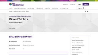 
                            4. Bicard Tablets - NPS MedicineWise