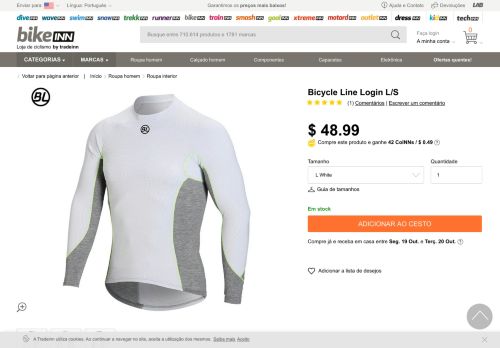 
                            4. Bicycle Line Login L/S Branco comprar e ofertas na Bikeinn