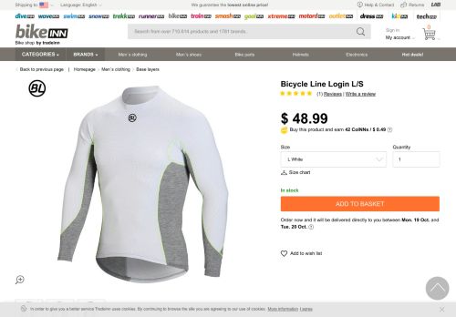 
                            1. Bicycle Line Login L/S White buy and offers on Bikeinn