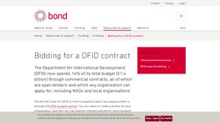 
                            9. Bidding for a DFID contract | Bond