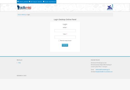 
                            6. Bidikmisi - Login Desktop Online Panel