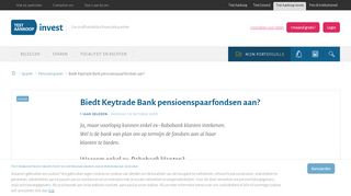 
                            13. Biedt Keytrade Bank pensioenspaarfondsen aan? - Test-Aankoop