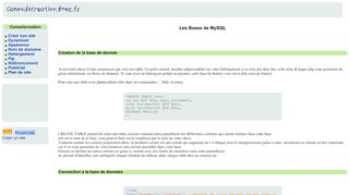 
                            6. Bien utiliser MySQL - Comment créer un site internet - Free