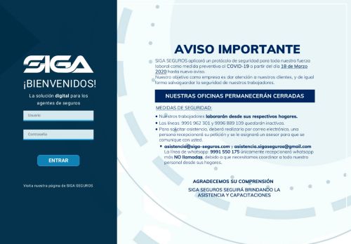 
                            5. Bienvenido a Sistema SIGA Seguros