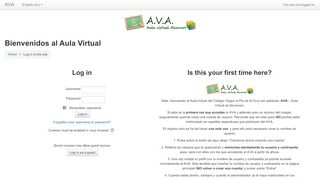 
                            2. Bienvenidos al Aula Virtual: Login to the site