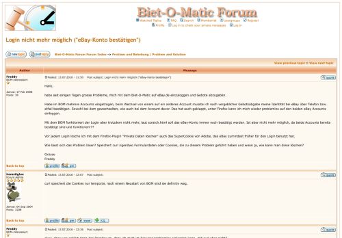 
                            1. Biet-O-Matic Forum :: Thema anzeigen - Login nicht mehr möglich ...