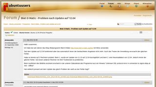 
                            12. Biet O Matic - Problem nach Update auf 12.04 › Programme › Ubuntu ...