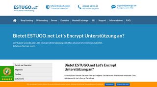 
                            4. Bietet ESTUGO.net Let's Encrypt Unterstützung an? › Shop Hosting ...