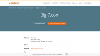 
                            8. Big 7.com Hotline, Anschrift, Faxnummer und E-Mail - Aboalarm