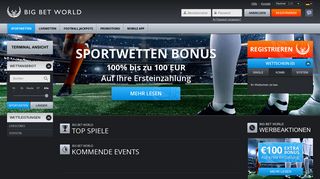 
                            3. Big Bet World: Online Sportwetten und Livewetten